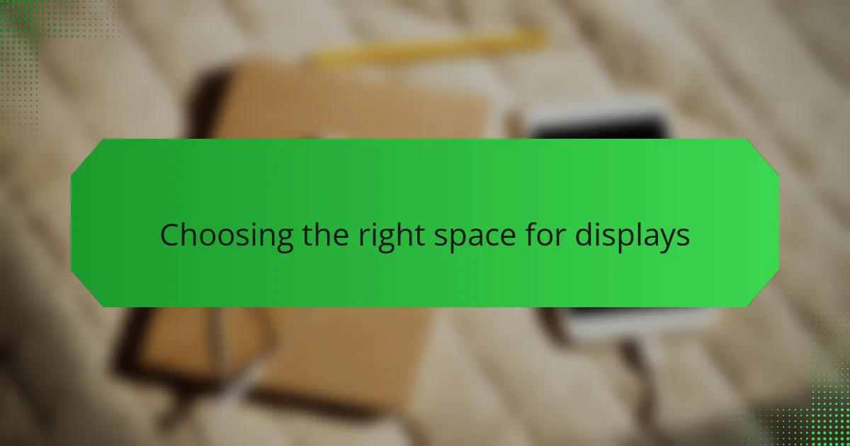 Choosing the right space for displays
